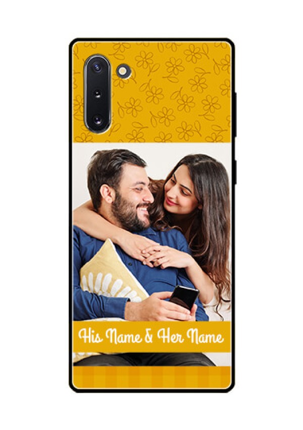 Galaxy Note 10 Custom Glass Mobile Case  - Yellow Floral Design