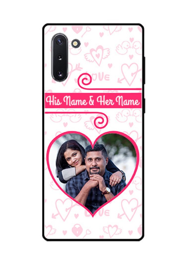 Galaxy Note 10 Personalized Glass Phone Case  - Heart Shape Love Design