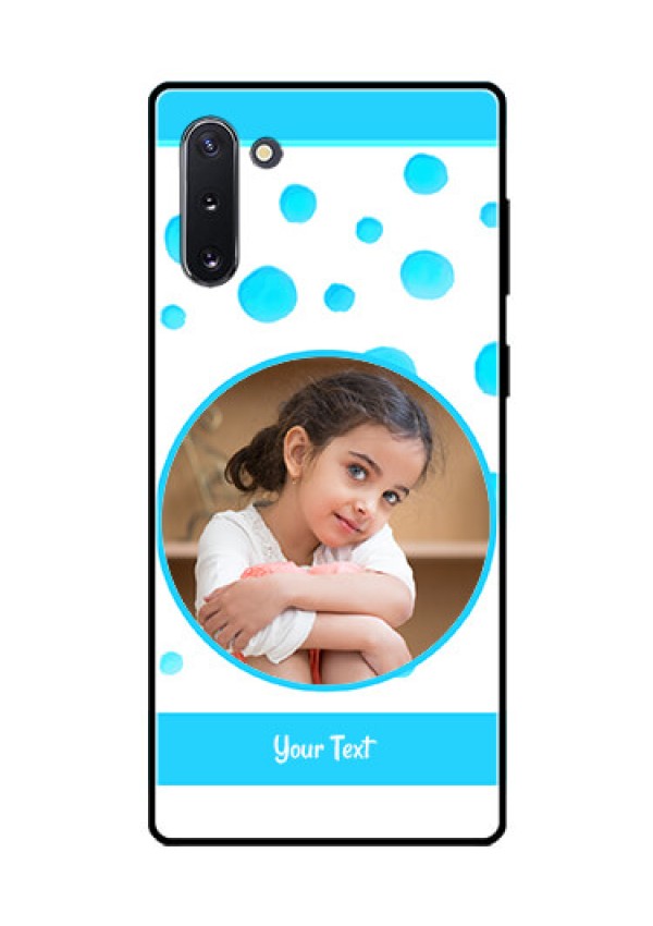 Galaxy Note 10 Photo Printing on Glass Case  - Blue Bubbles Pattern Design