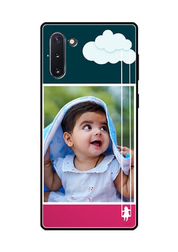 Galaxy Note 10 Custom Glass Phone Case  - Cute Girl with Cloud Design