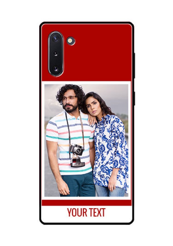 Galaxy Note 10 Personalized Glass Phone Case  - Simple Red Color Design