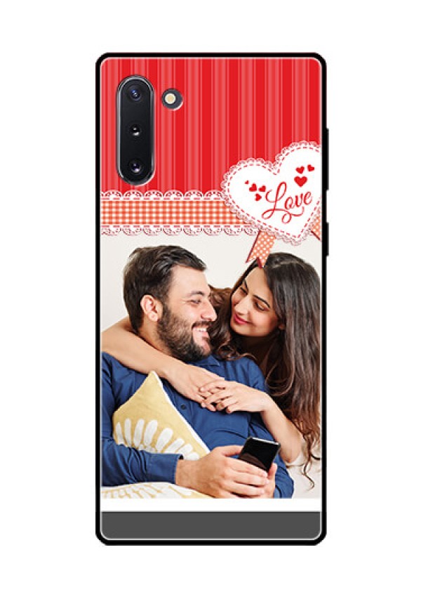 Galaxy Note 10 Custom Glass Mobile Case  - Red Love Pattern Design