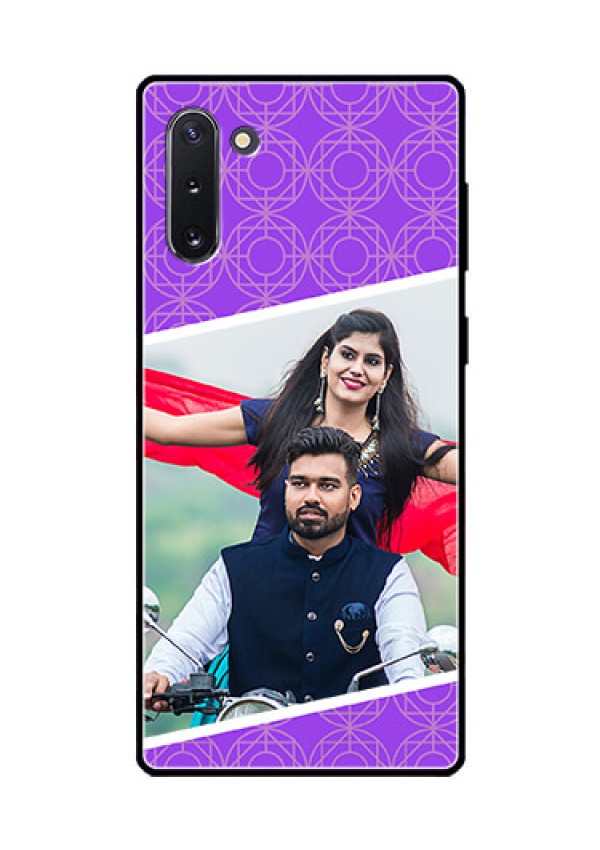 Galaxy Note 10 Custom Glass Phone Case  - Violet Pattern Design
