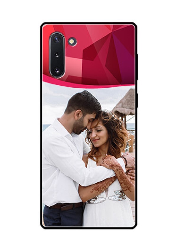 Galaxy Note 10 Custom Glass Mobile Case  - Red Abstract Design