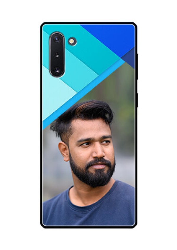 Galaxy Note 10 Custom Glass Phone Case  - Blue Pattern Design