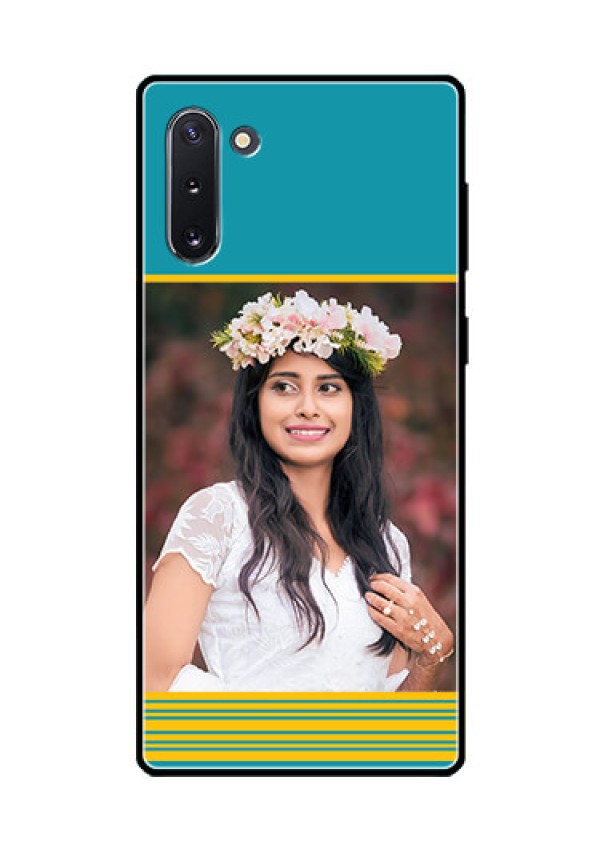 Galaxy Note 10 Custom Glass Phone Case  - Yellow & Blue Design 