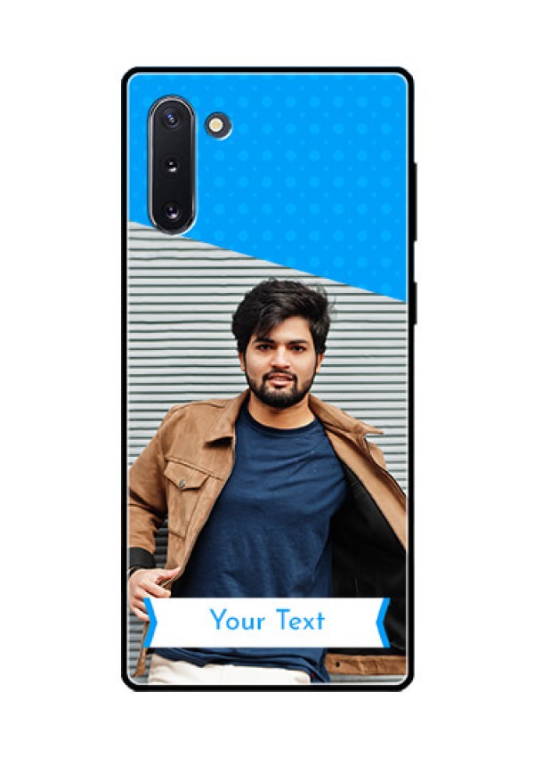 Galaxy Note 10 Photo Printing on Glass Case  - Simple Blue Color Design