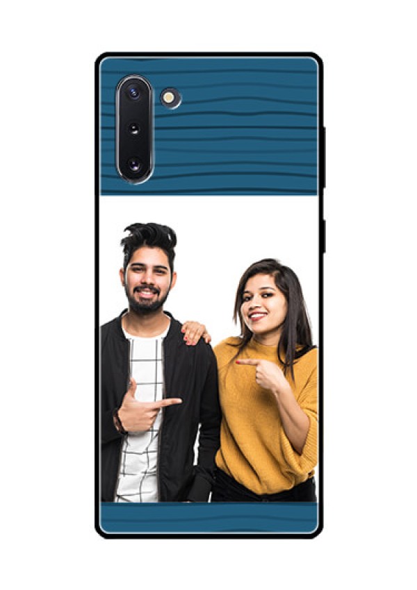 Galaxy Note 10 Custom Glass Phone Case  - Blue Pattern Cover Design