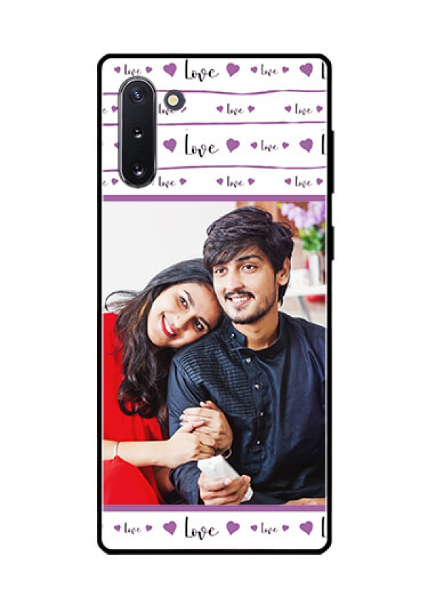 Galaxy Note 10 Custom Glass Mobile Case  - Couples Heart Design