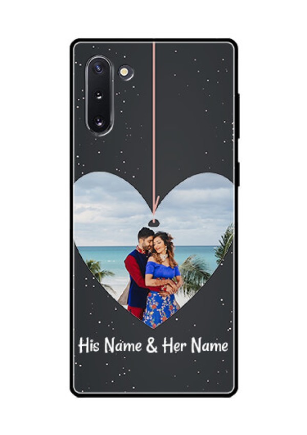Galaxy Note 10 Custom Glass Phone Case  - Hanging Heart Design