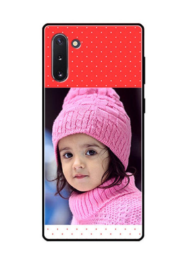 Galaxy Note 10 Photo Printing on Glass Case  - Red Pattern Design