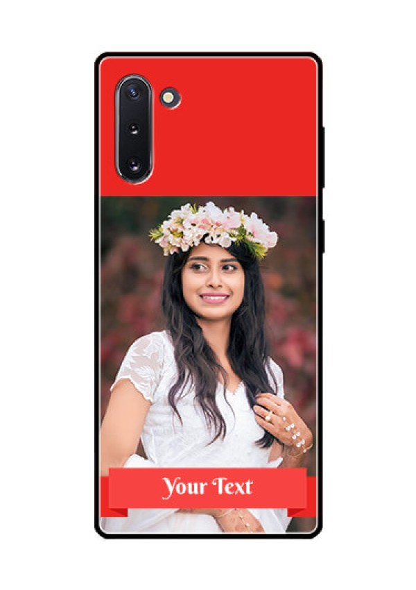 Galaxy Note 10 Custom Glass Phone Case  - Simple Red Color Design