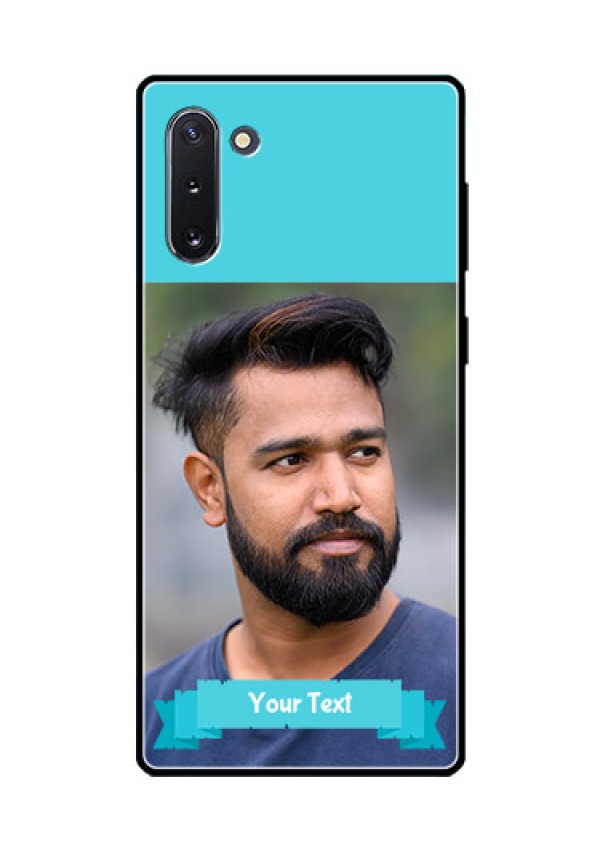 Galaxy Note 10 Personalized Glass Phone Case  - Simple Blue Color Design