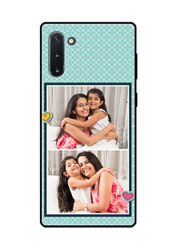 Galaxy Note 10 Custom Glass Phone Case  - 2 Image Holder with Pattern Design