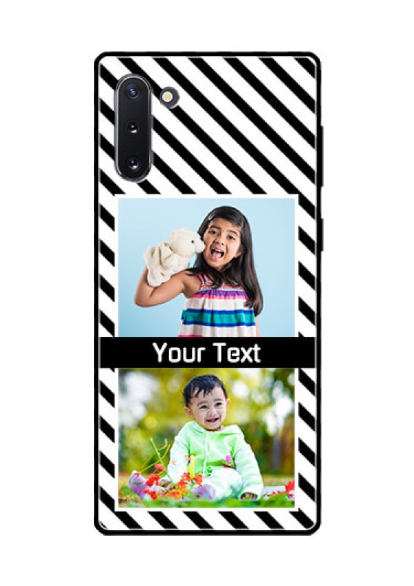 Galaxy Note 10 Photo Printing on Glass Case  - Black And White Stripes Design