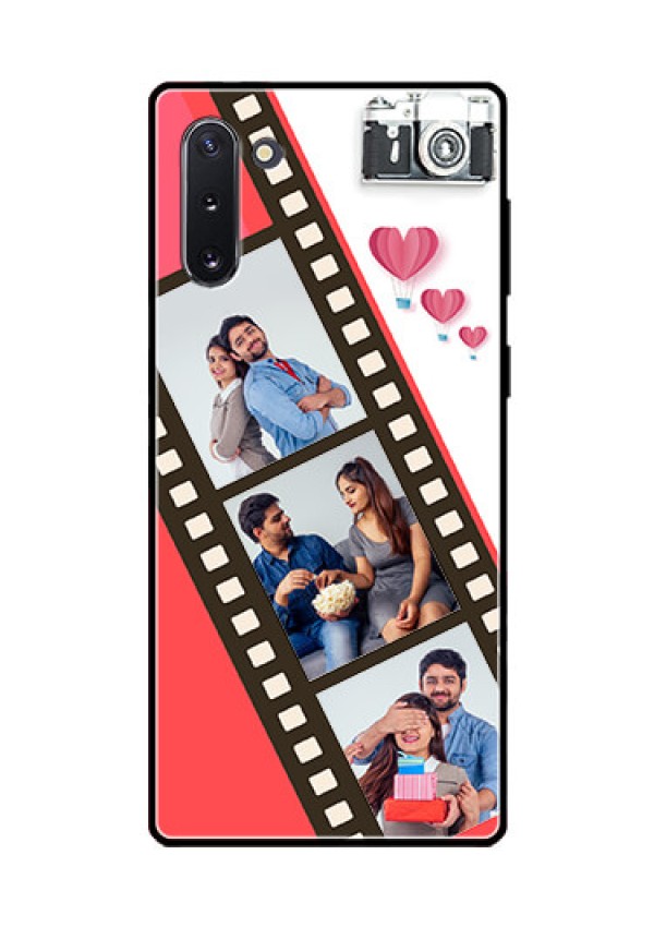 Galaxy Note 10 Personalized Glass Phone Case  - 3 Image Holder with Film Reel