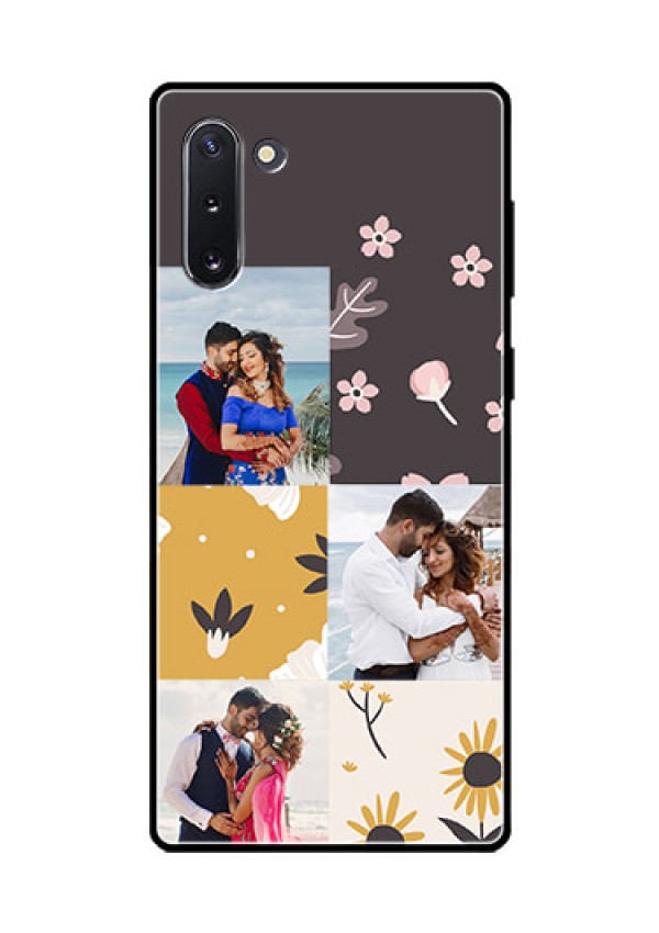 Galaxy Note 10 Photo Printing on Glass Case  - 3 Images with Floral Design