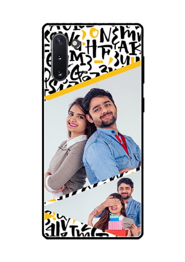 Galaxy Note 10 Custom Glass Mobile Case  - Letters Pattern Design
