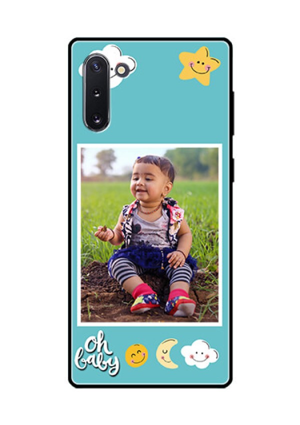Galaxy Note 10 Personalized Glass Phone Case  - Smiley Kids Stars Design