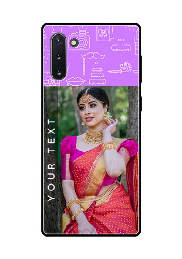 Galaxy Note 10 Custom Glass Mobile Case  - Birthday Icons Design