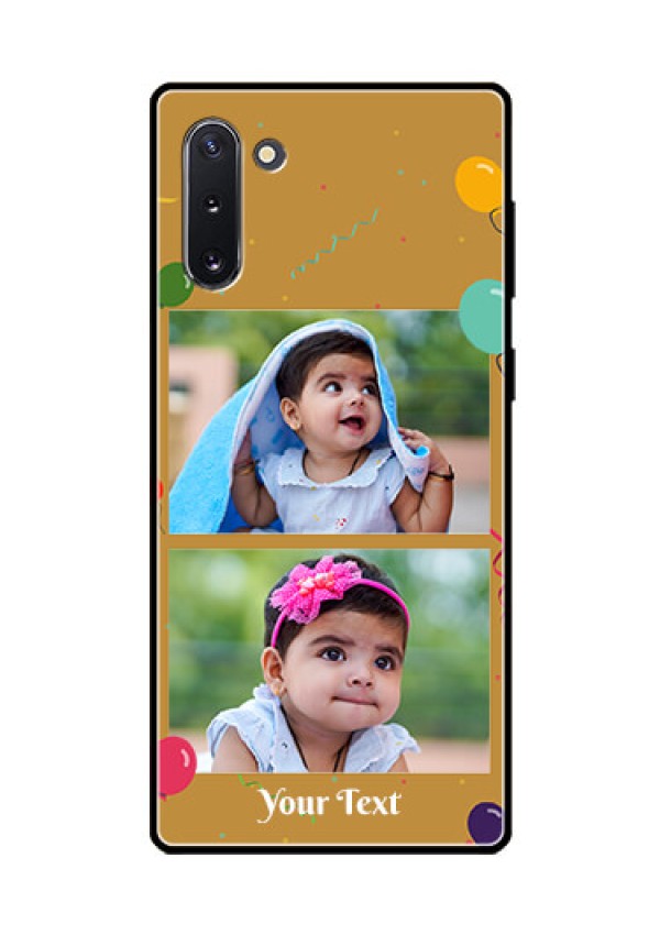 Galaxy Note 10 Personalized Glass Phone Case  - Image Holder with Birthday Celebrations Design