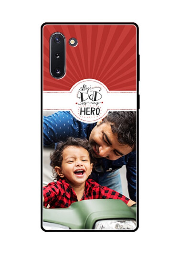 Galaxy Note 10 Photo Printing on Glass Case  - My Dad Hero Design