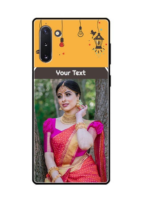 Galaxy Note 10 Custom Glass Mobile Case  - with Family Picture and Icons 