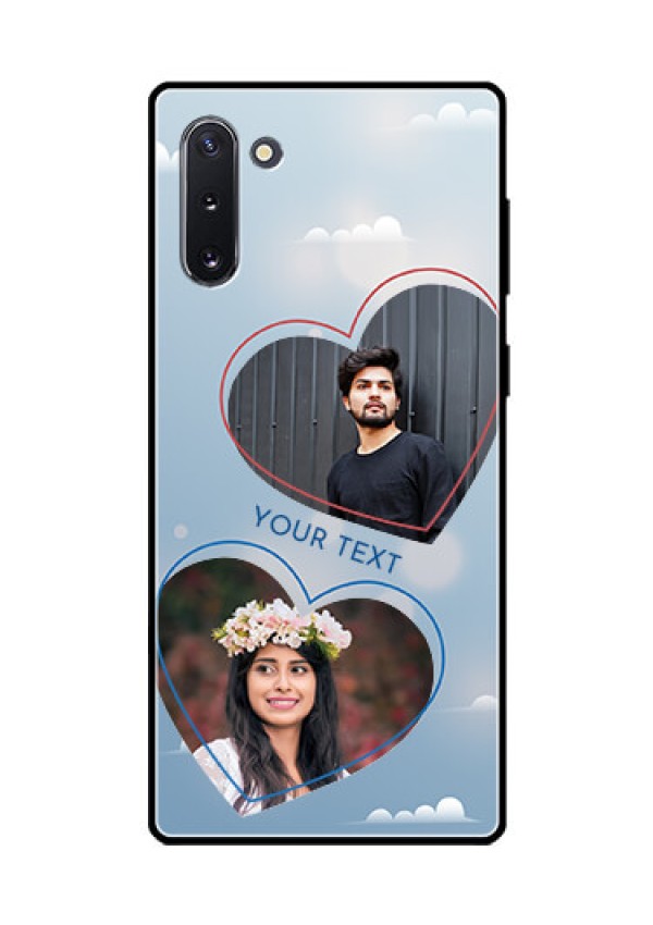 Galaxy Note 10 Custom Glass Mobile Case  - Blue Color Couple Design 