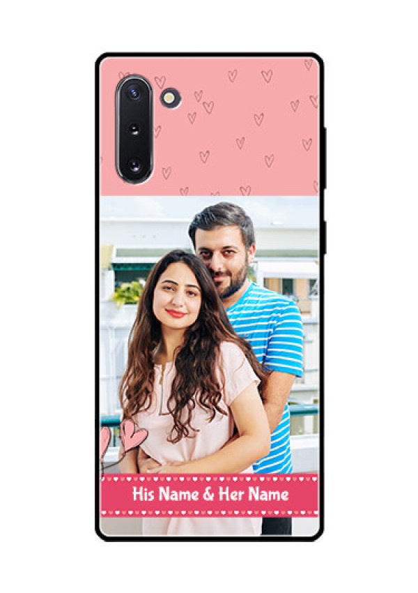 Galaxy Note 10 Personalized Glass Phone Case  - Love Design Peach Color
