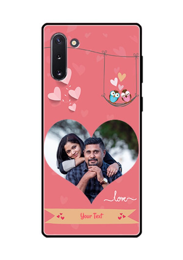 Galaxy Note 10 Personalized Glass Phone Case  - Peach Color Love Design 