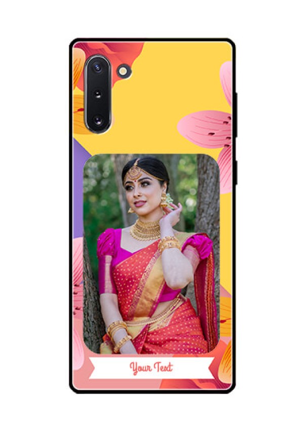Galaxy Note 10 Custom Glass Mobile Case  - 3 Image With Vintage Floral Design