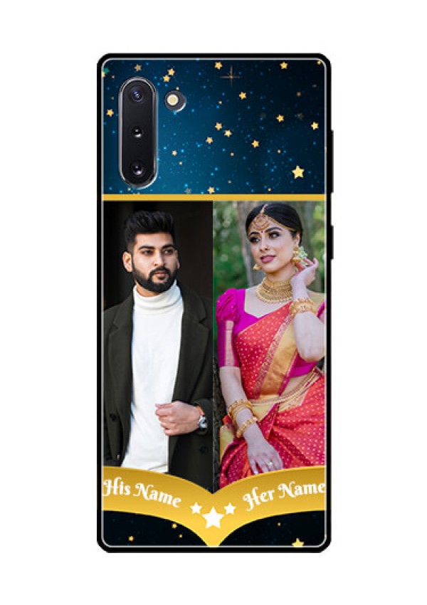 Galaxy Note 10 Custom Glass Phone Case  - Galaxy Stars Backdrop Design