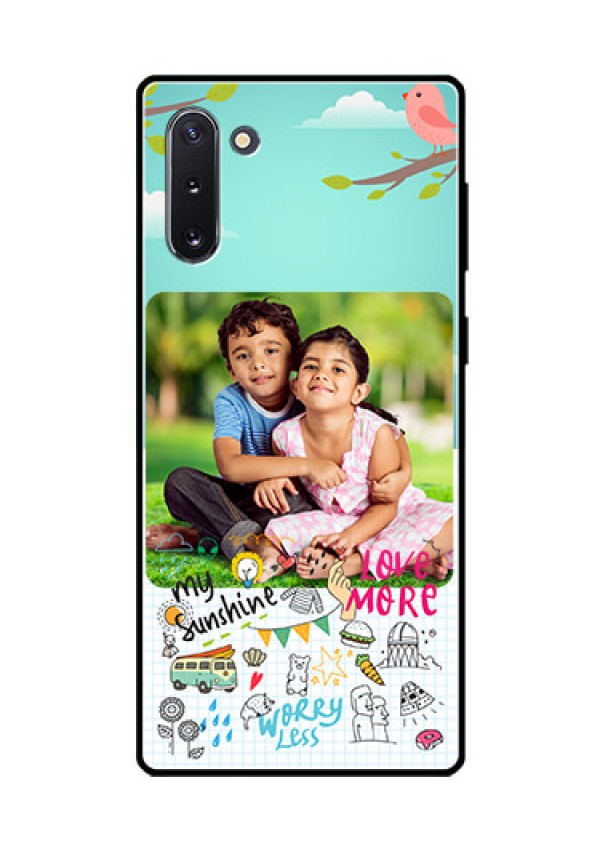 Galaxy Note 10 Photo Printing on Glass Case  - Doodle love Design