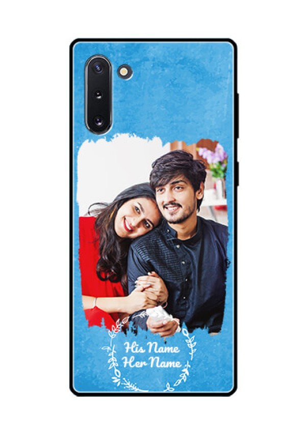 Galaxy Note 10 Custom Glass Phone Case - Blue Color Vintage Design