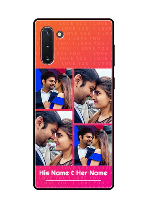 Galaxy Note 10 Custom Glass Phone Case  - I Love You Pink Design