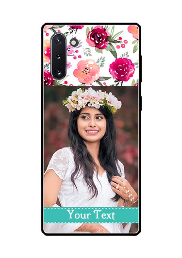 Galaxy Note 10 Custom Glass Phone Case  - Watercolor Floral Design