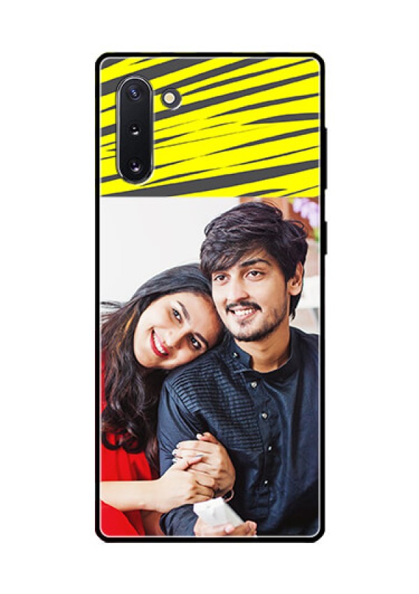 Galaxy Note 10 Photo Printing on Glass Case  - Yellow Abstract Design