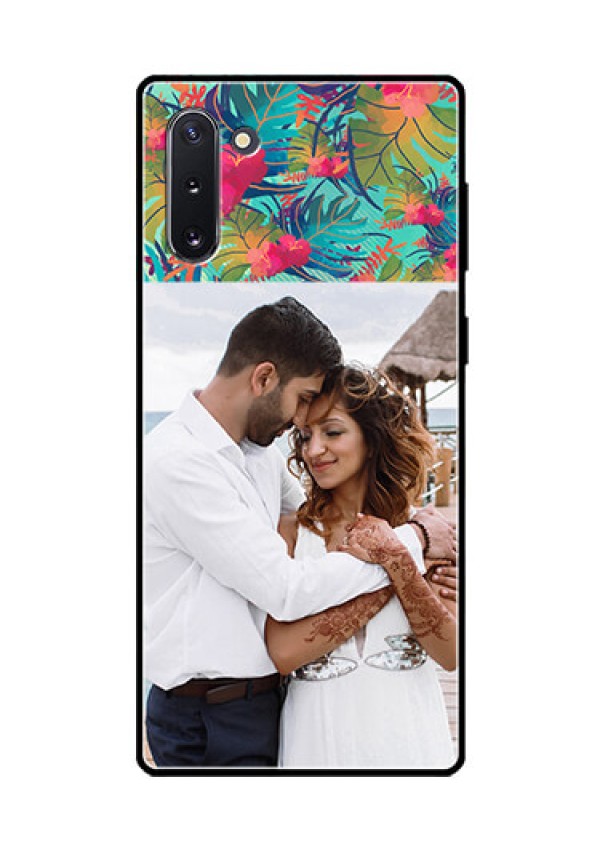 Galaxy Note 10 Photo Printing on Glass Case  - Watercolor Floral Design