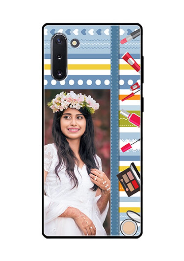 Galaxy Note 10 Personalized Glass Phone Case  - Makeup Icons Design