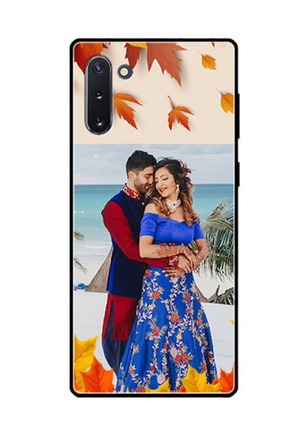Galaxy Note 10 Photo Printing on Glass Case  - Autumn Maple Leaves Design