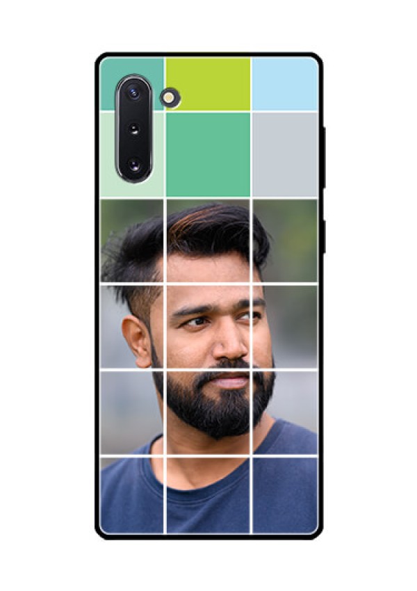 Galaxy Note 10 Photo Printing on Glass Case  - with white box pattern 