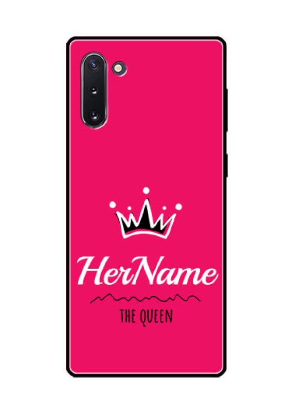 Galaxy Note 10 Glass Phone Case Queen with Name