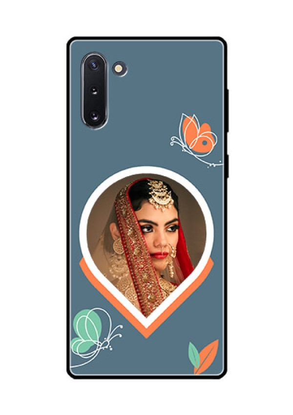 Galaxy Note 10 Custom Glass Mobile Case - Droplet Butterflies Design