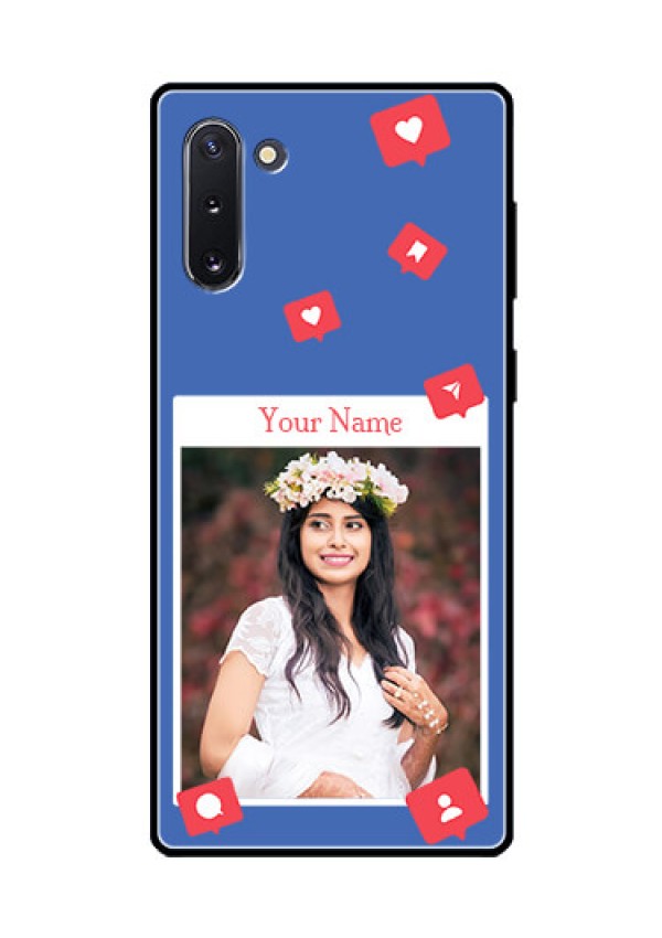 Galaxy Note 10 Custom Glass Phone Case - Like Share And Comment Design