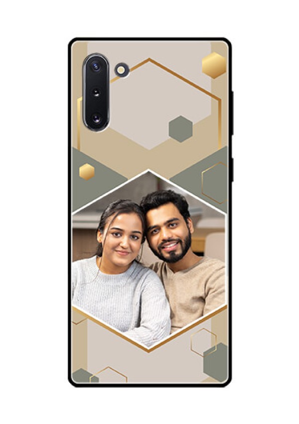Galaxy Note 10 Photo Printing on Glass Case - Stylish Hexagon Pattern Design