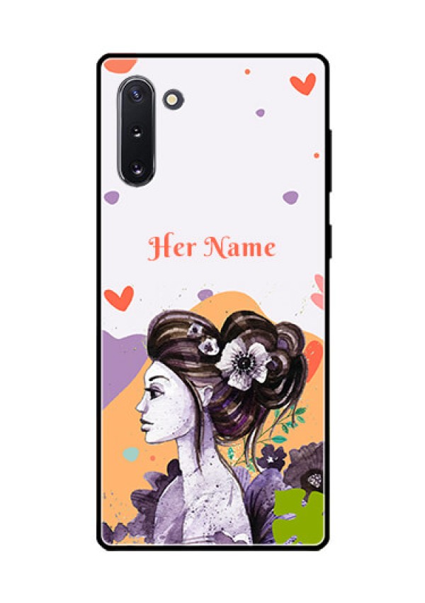 Galaxy Note 10 Personalized Glass Phone Case - Woman And Nature Design