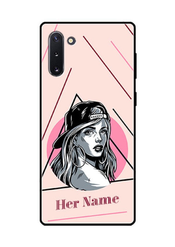 Galaxy Note 10 Personalized Glass Phone Case - Rockstar Girl Design