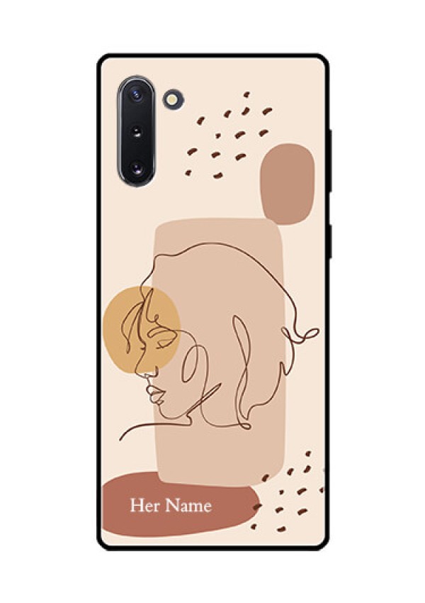 Galaxy Note 10 Photo Printing on Glass Case - Calm Woman line art Design
