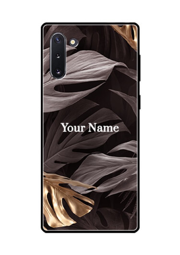Galaxy Note 10 Personalised Glass Phone Case - Wild Leaves digital paint Design