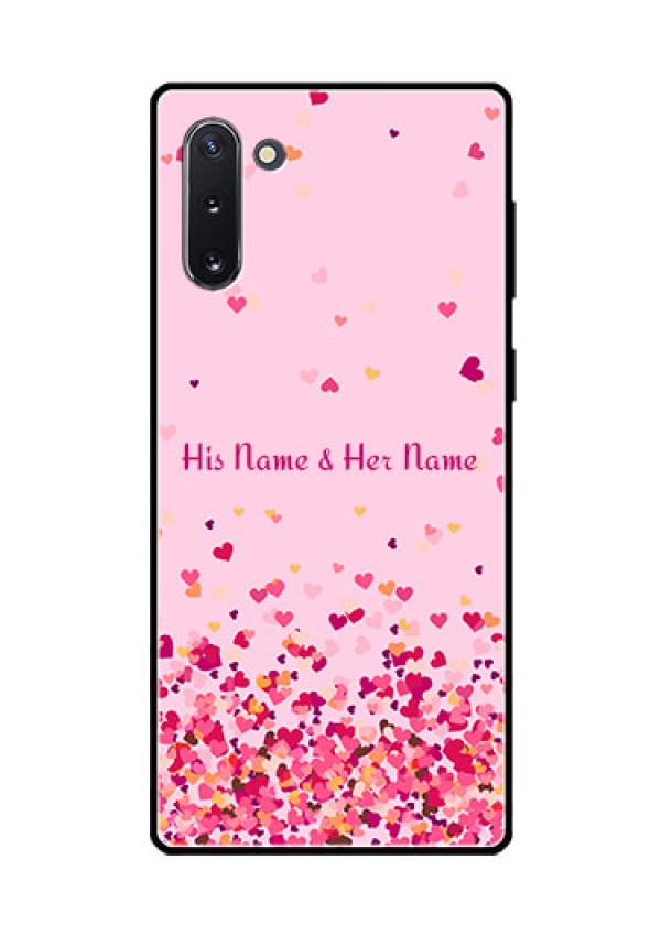 Galaxy Note 10 Photo Printing on Glass Case - Floating Hearts Design